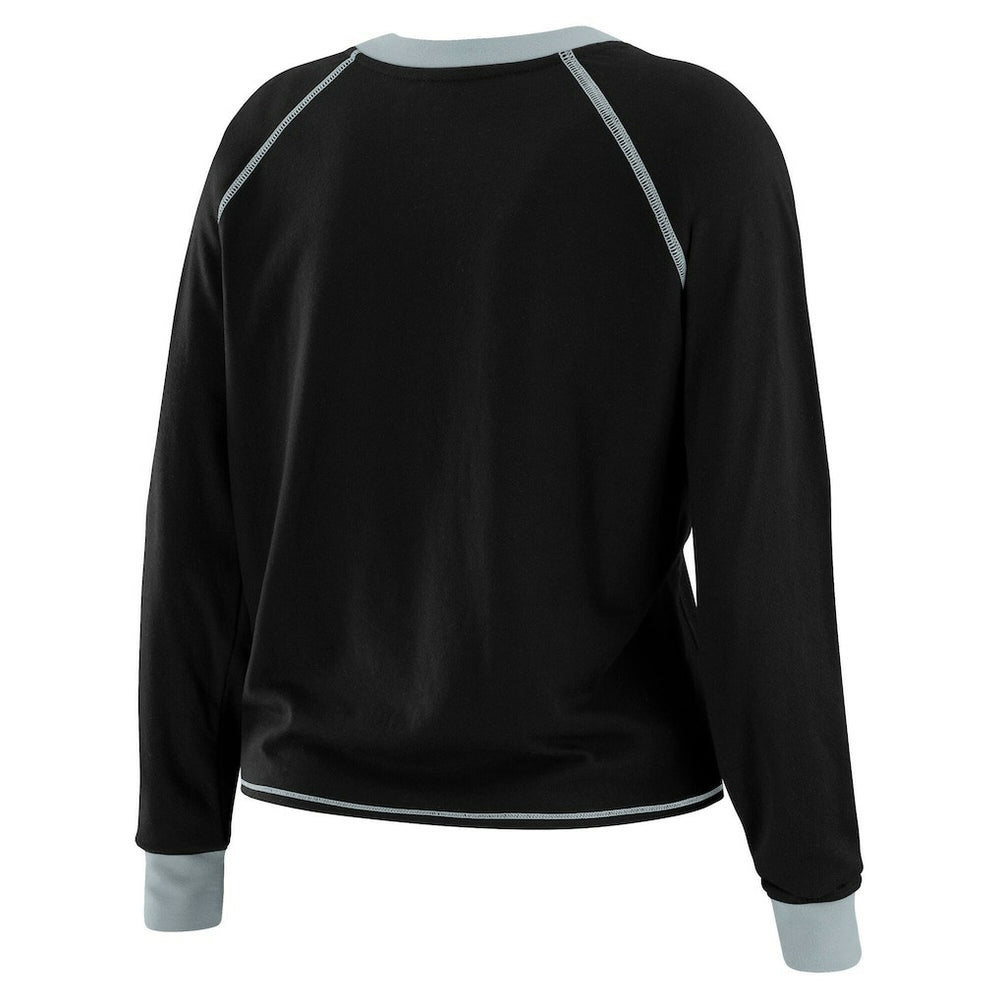 WEAR by Erin Andrews Women's Tie-Front Long Sleeve T-Shirt - Las Vegas Raiders