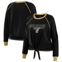 WEAR by Erin Andrews Women's Tie-Front Long Sleeve T-Shirt - New Orleans Saints