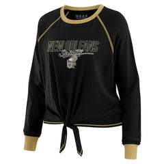 WEAR by Erin Andrews Women's Tie-Front Long Sleeve T-Shirt - New Orleans Saints