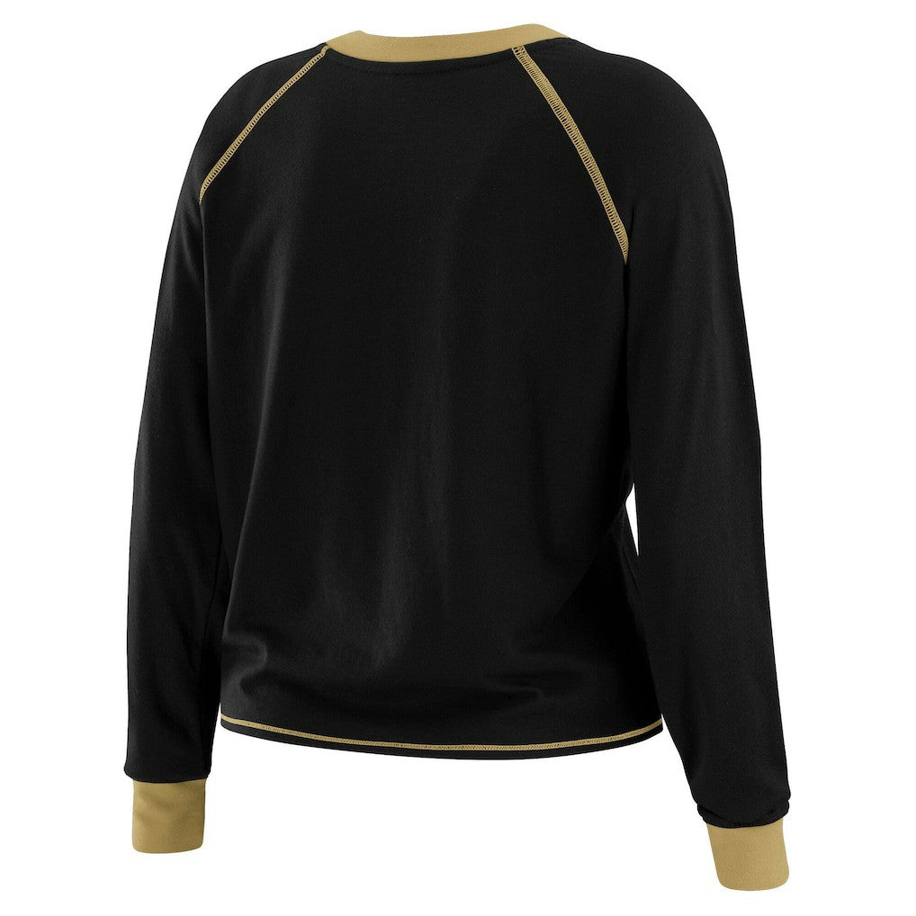 WEAR by Erin Andrews Women's Tie-Front Long Sleeve T-Shirt - New Orleans Saints