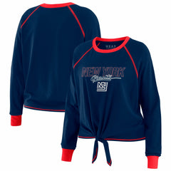 WEAR by Erin Andrews Women's Tie-Front Long Sleeve T-Shirt - New York Giants