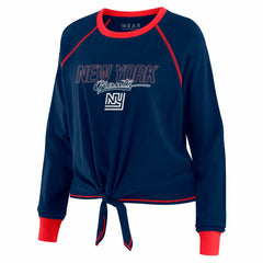 WEAR by Erin Andrews Women's Tie-Front Long Sleeve T-Shirt - New York Giants