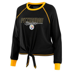WEAR by Erin Andrews Women's Tie-Front Long Sleeve T-Shirt - Pittsburgh Steelers