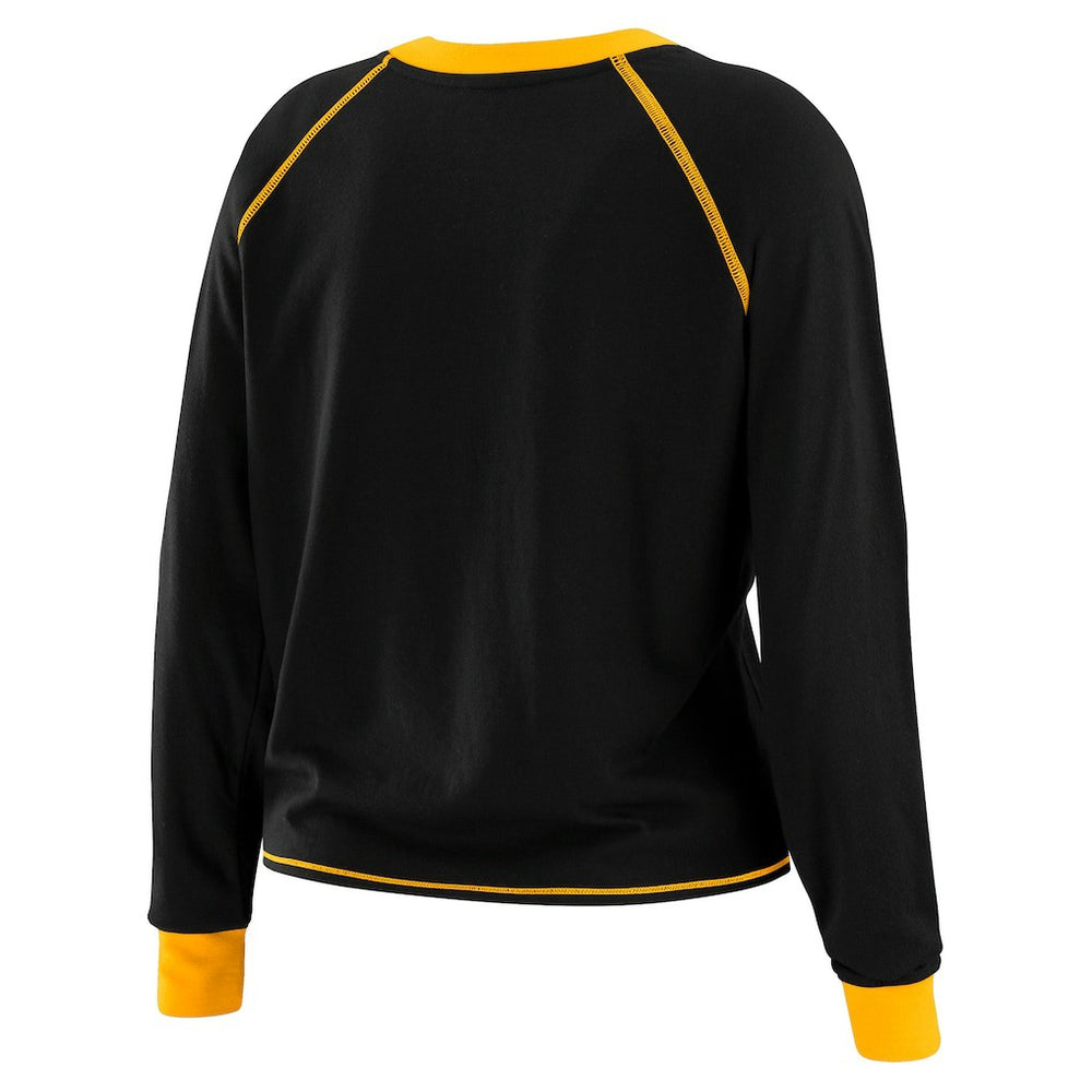 WEAR by Erin Andrews Women's Tie-Front Long Sleeve T-Shirt - Pittsburgh Steelers
