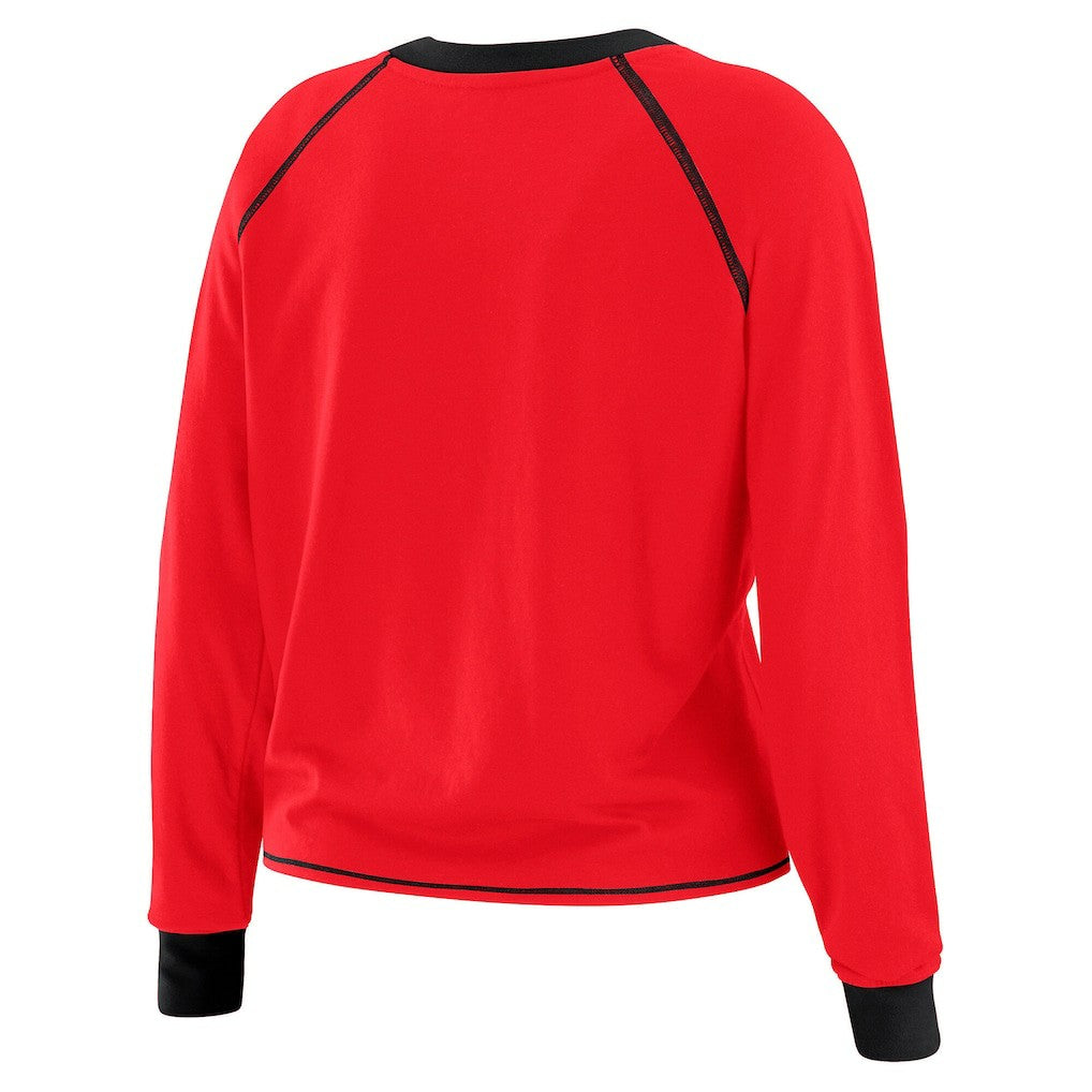WEAR by Erin Andrews Women's Tie-Front Long Sleeve T-Shirt - San Francisco 49ers
