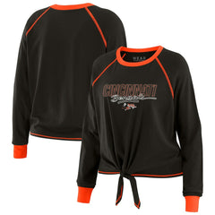 WEAR by Erin Andrews Women's Tie-Front Long Sleeve T-Shirt - Cincinnati Bengals