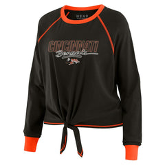 WEAR by Erin Andrews Women's Tie-Front Long Sleeve T-Shirt - Cincinnati Bengals