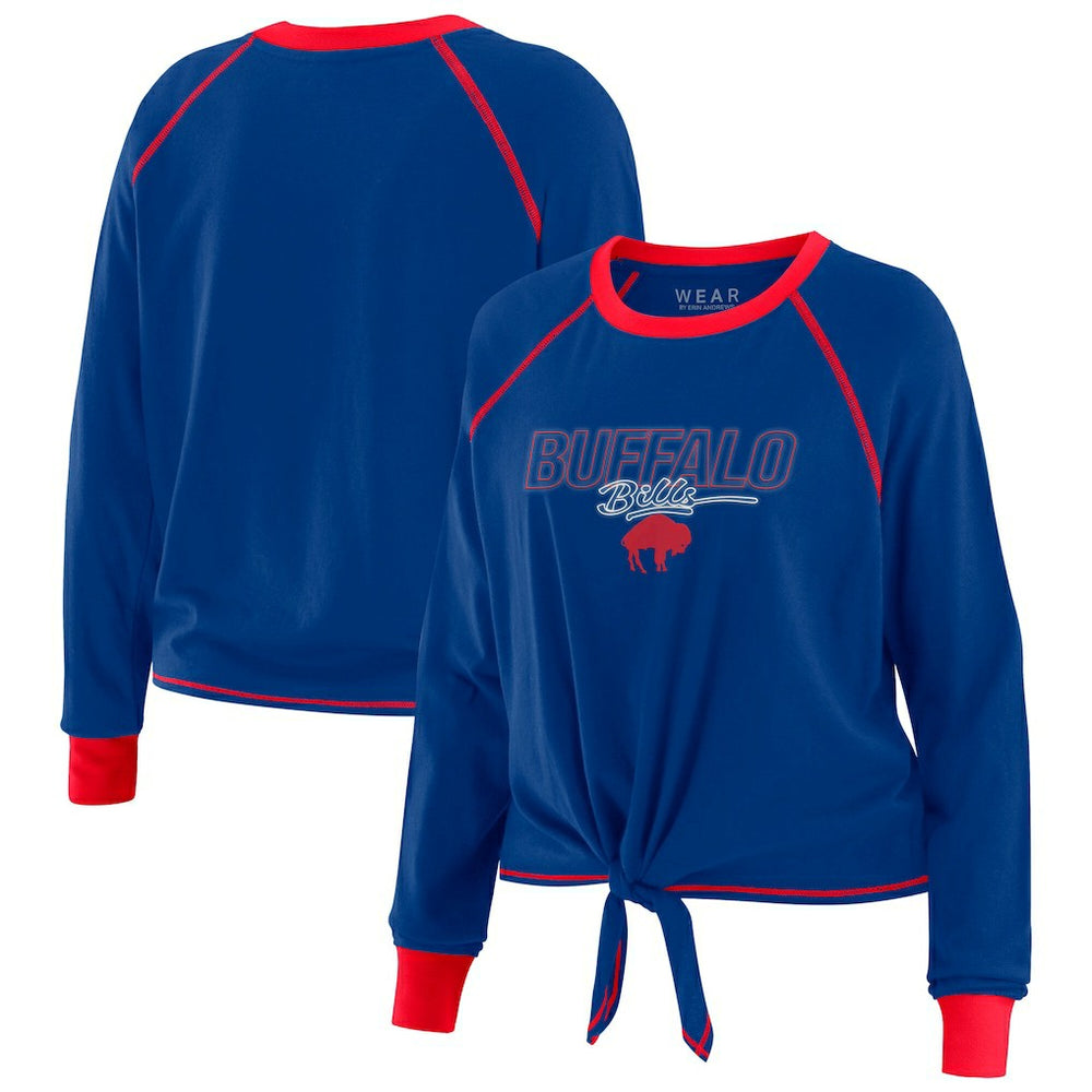 WEAR by Erin Andrews Women's Tie-Front Long Sleeve T-Shirt - Buffalo Bills