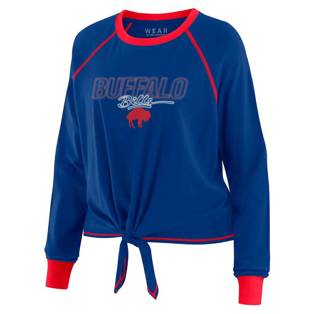 WEAR by Erin Andrews Women's Tie-Front Long Sleeve T-Shirt - Buffalo Bills