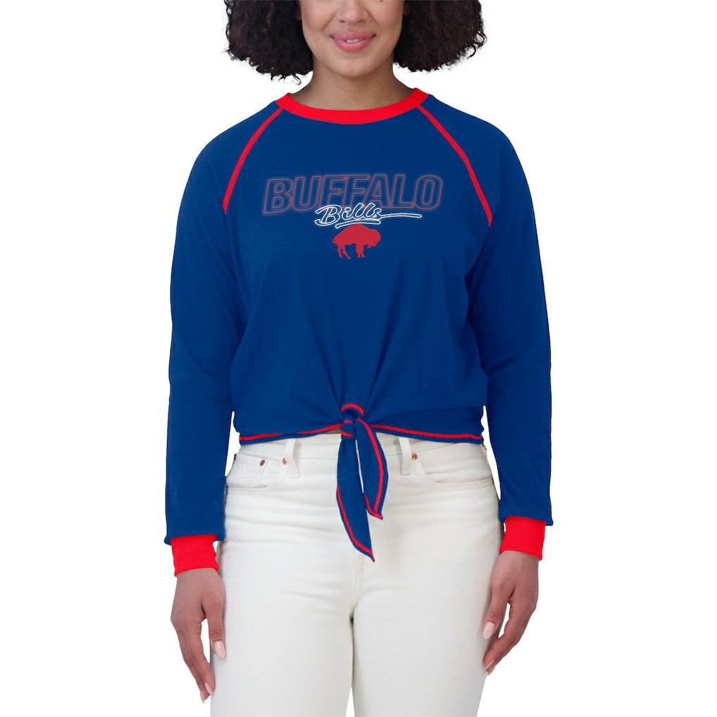 WEAR by Erin Andrews Women's Tie-Front Long Sleeve T-Shirt - Buffalo Bills