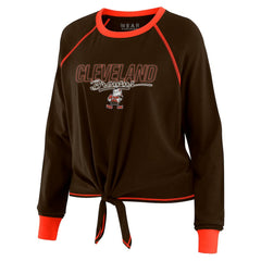 WEAR by Erin Andrews Women's Tie-Front Long Sleeve T-Shirt - Cleveland Browns