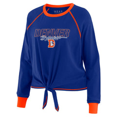 WEAR by Erin Andrews Women's Tie-Front Long Sleeve T-Shirt - Denver Broncos