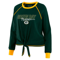 WEAR by Erin Andrews Women's Tie-Front Long Sleeve T-Shirt - Green Bay Packers