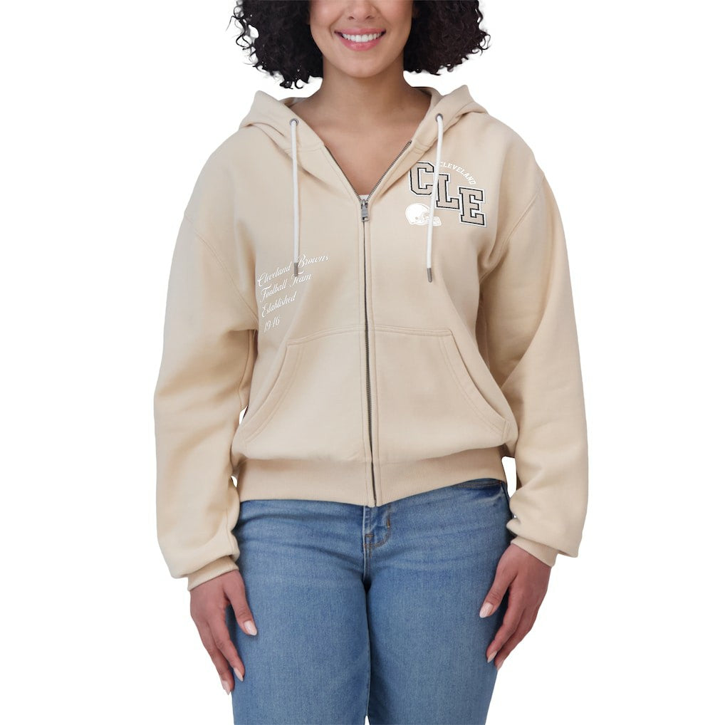 WEAR by Erin Andrews Women's Tonal Full-Zip Hoodie - Cleveland Browns