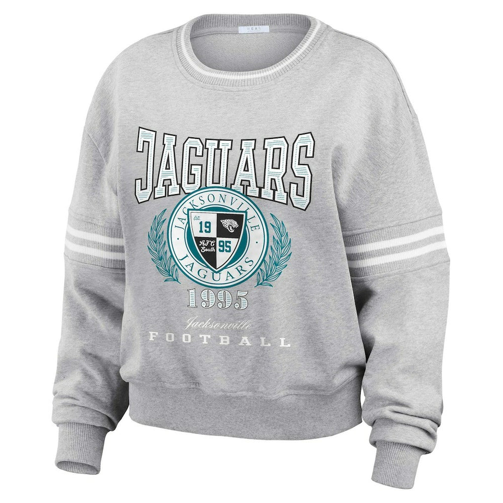 WEAR by Erin Andrews Women's Cropped Pullover Sweatshirt - Jacksonville Jaguars
