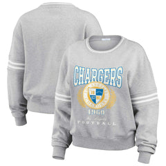 WEAR by Erin Andrews Women's Cropped Pullover Sweatshirt - Los Angeles Chargers