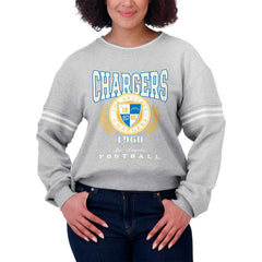 WEAR by Erin Andrews Women's Cropped Pullover Sweatshirt - Los Angeles Chargers