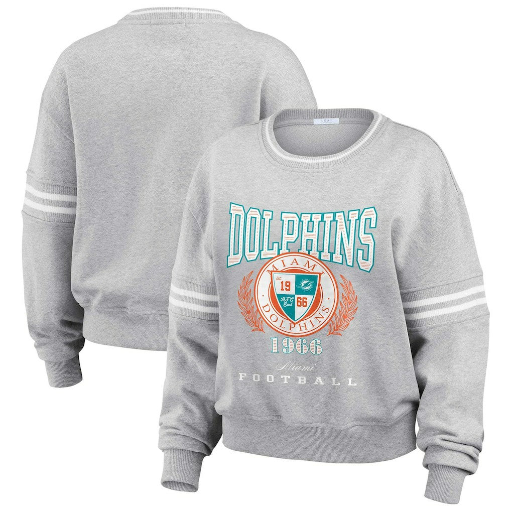 WEAR by Erin Andrews Women's Cropped Pullover Sweatshirt - Miami Dolphins