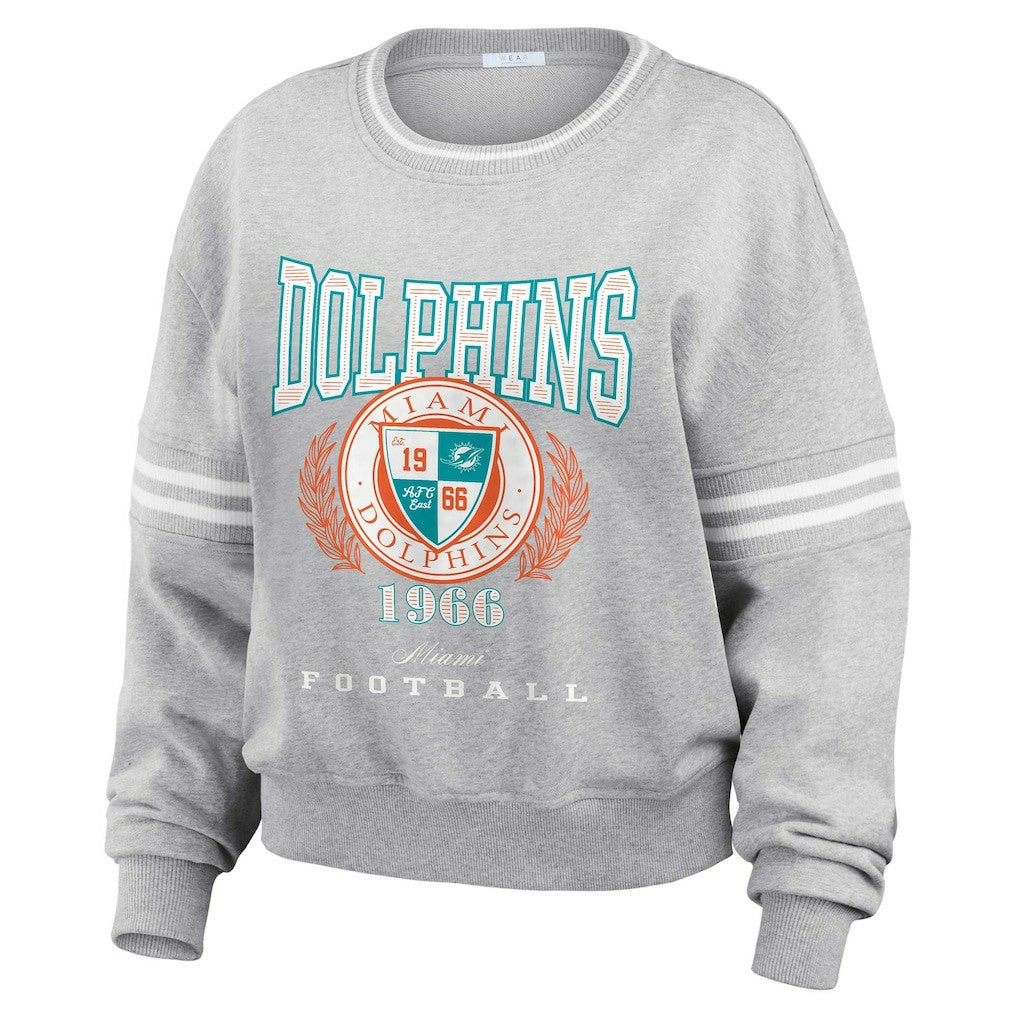 WEAR by Erin Andrews Women's Cropped Pullover Sweatshirt - Miami Dolphins