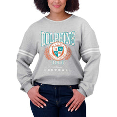 WEAR by Erin Andrews Women's Cropped Pullover Sweatshirt - Miami Dolphins