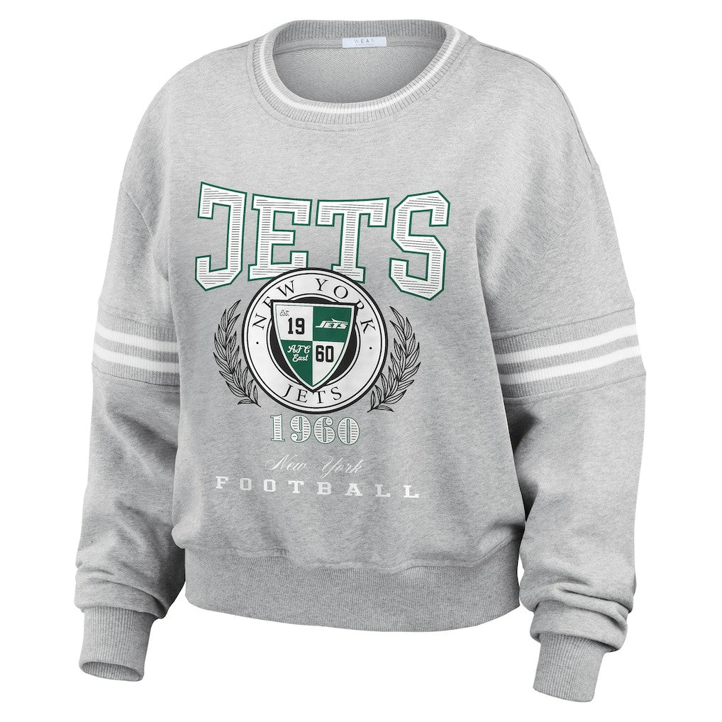 WEAR by Erin Andrews Women's Crest Cropped Pullover Sweatshirt - New York Jets