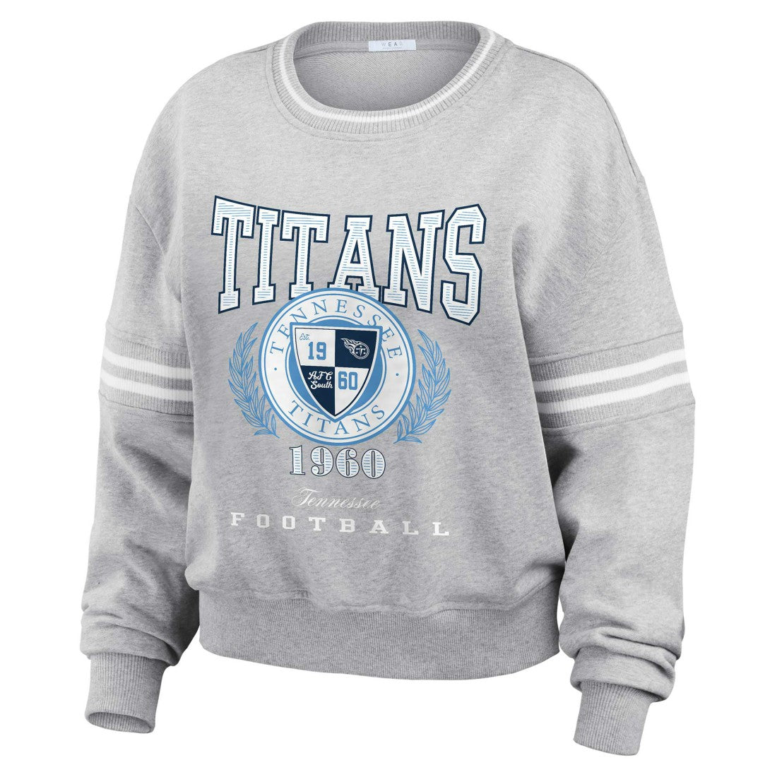 WEAR by Erin Andrews Women's Cropped Pullover Sweatshirt - Tennessee Titans