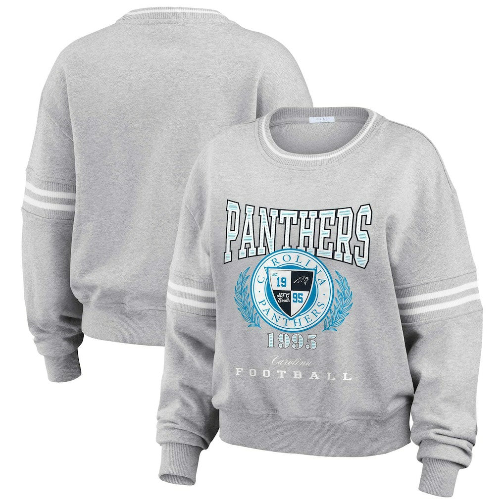 WEAR by Erin Andrews Women's Cropped Pullover Sweatshirt - Carolina Panthers