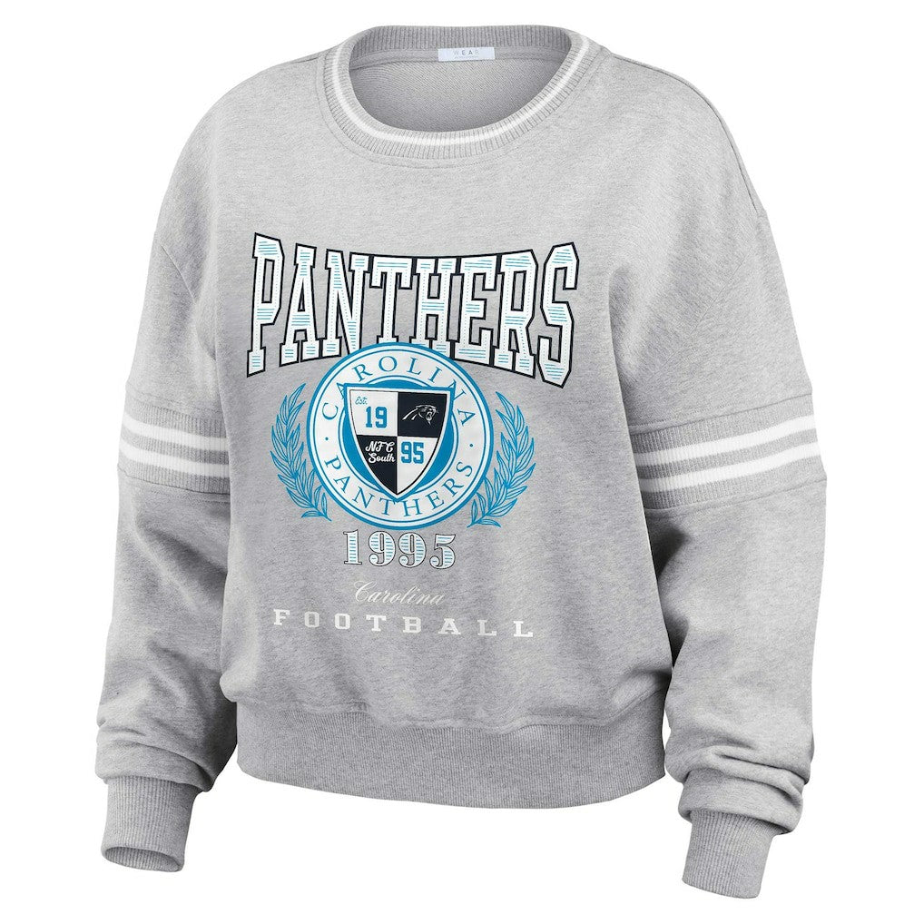 WEAR by Erin Andrews Women's Cropped Pullover Sweatshirt - Carolina Panthers