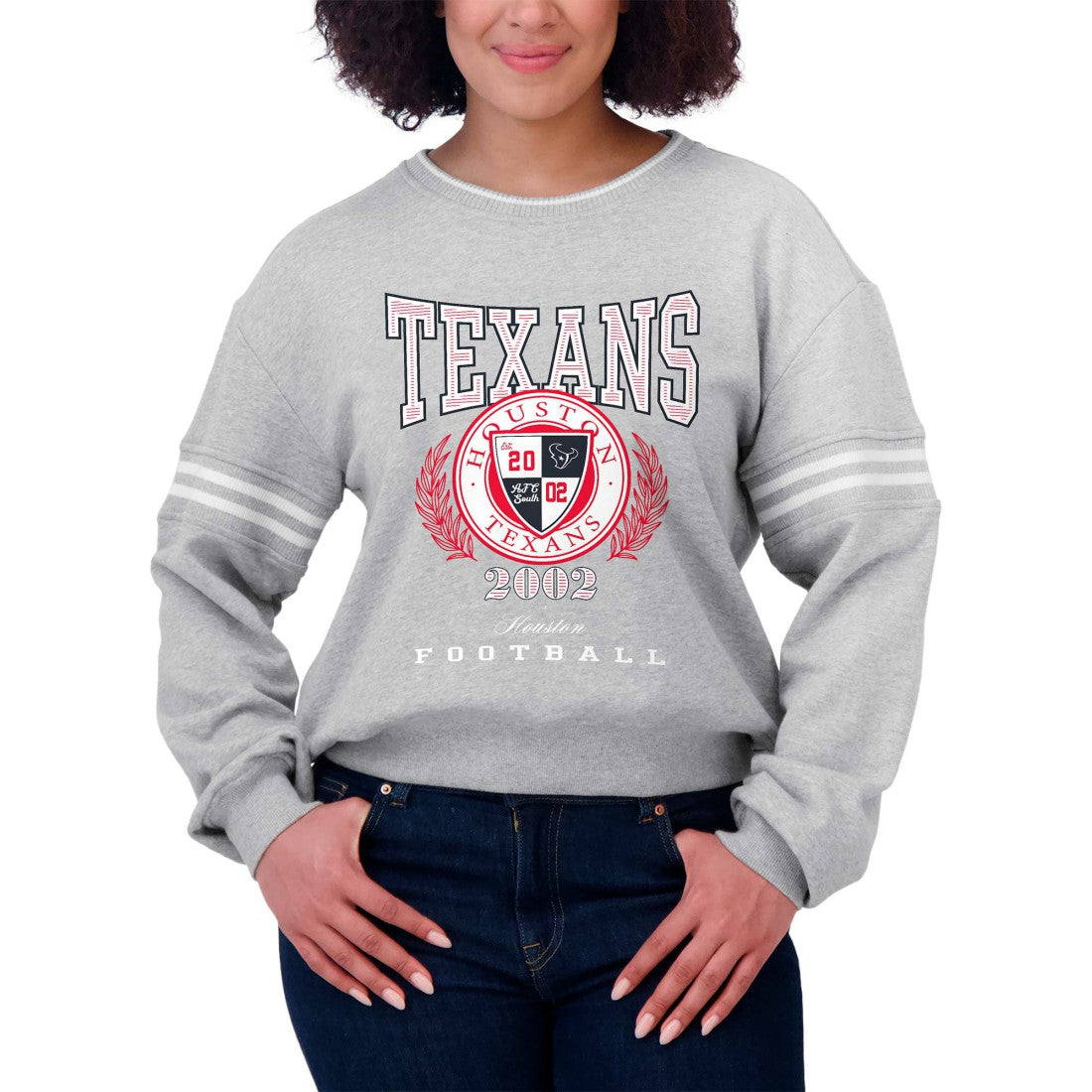 WEAR by Erin Andrews Women's Cropped Pullover Sweatshirt - Houston Texans