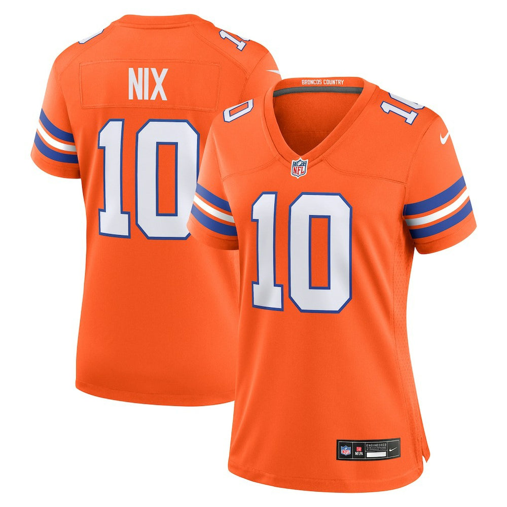 Bo Nix  Women's Mile High Collection 1977 Throwback Player Game Jersey - Denver Broncos