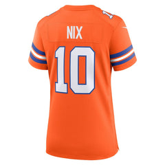 Bo Nix  Women's Mile High Collection 1977 Throwback Player Game Jersey - Denver Broncos