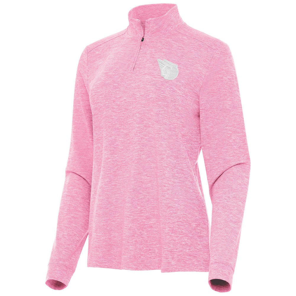 MLB Cleveland Guardians Antigua Women's Mentor Lightweight Mock Neck Quarter-Zip Top