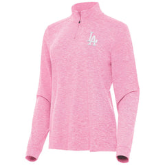 MLB Los Angeles Dodgers Antigua Women's Mentor Lightweight Mock Neck Quarter-Zip Top
