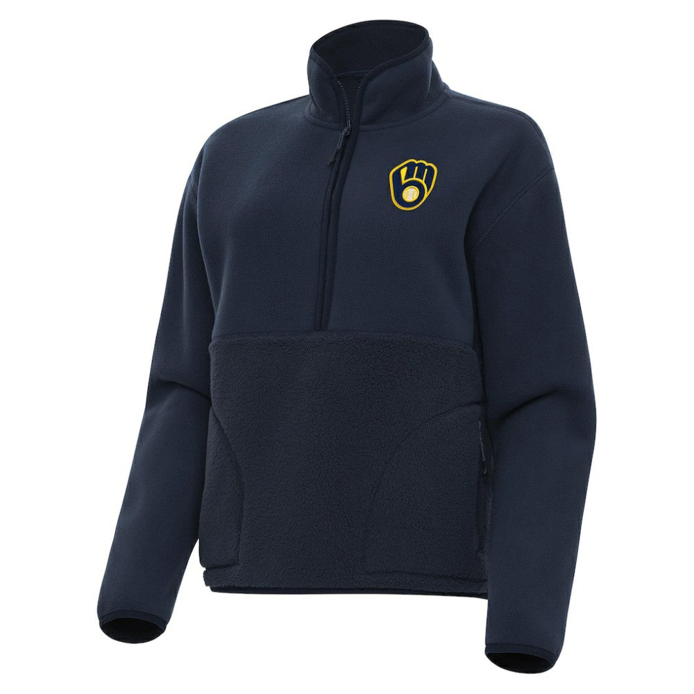 MLB Milwaukee Brewers Antigua Women's Figure Half-Zip Sweatshirt