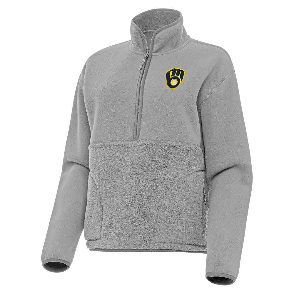 MLB Milwaukee Brewers Antigua Women's Figure Half-Zip Sweatshirt