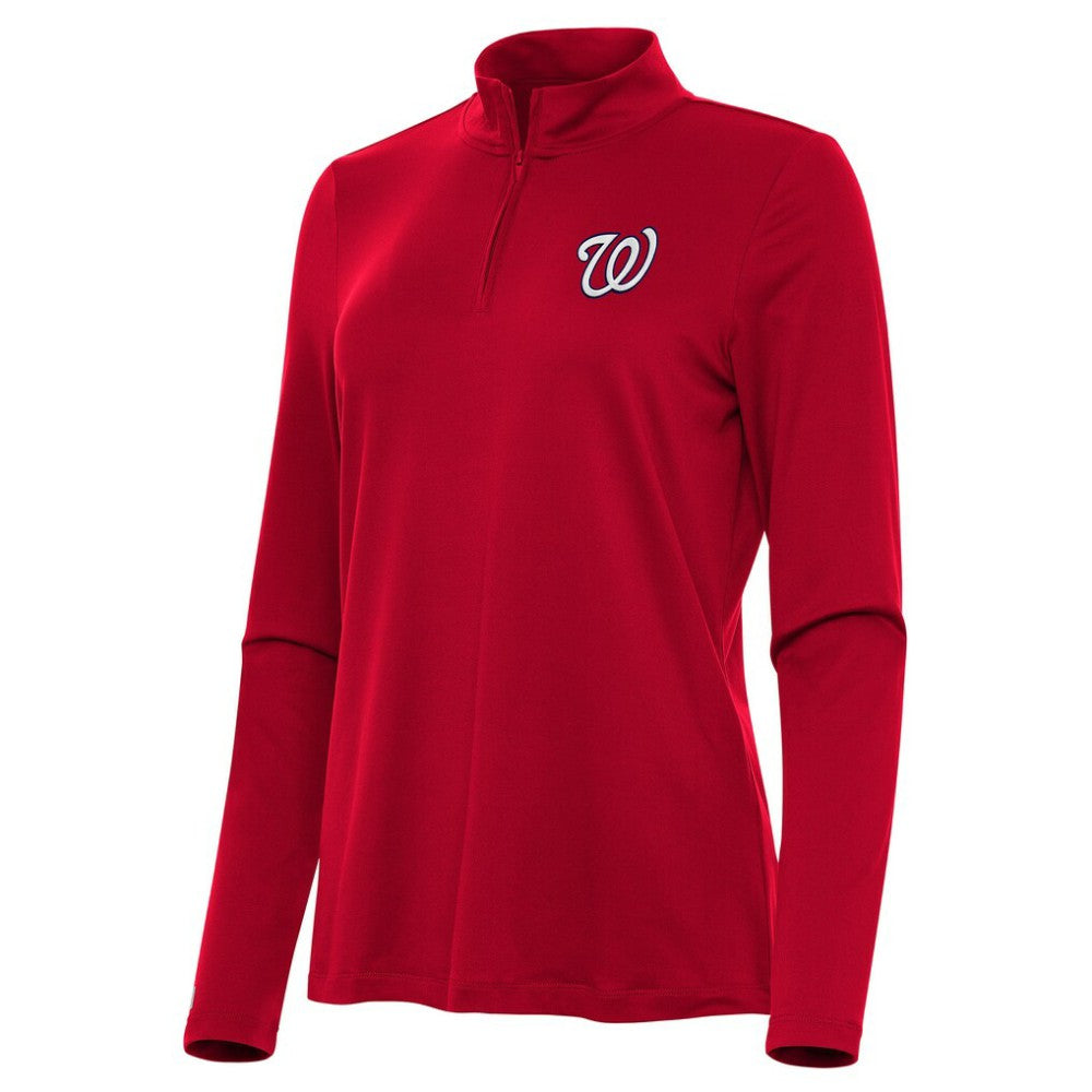 MLB Washington Nationals Antigua Women's Reprocess Quarter-Zip Top - Red