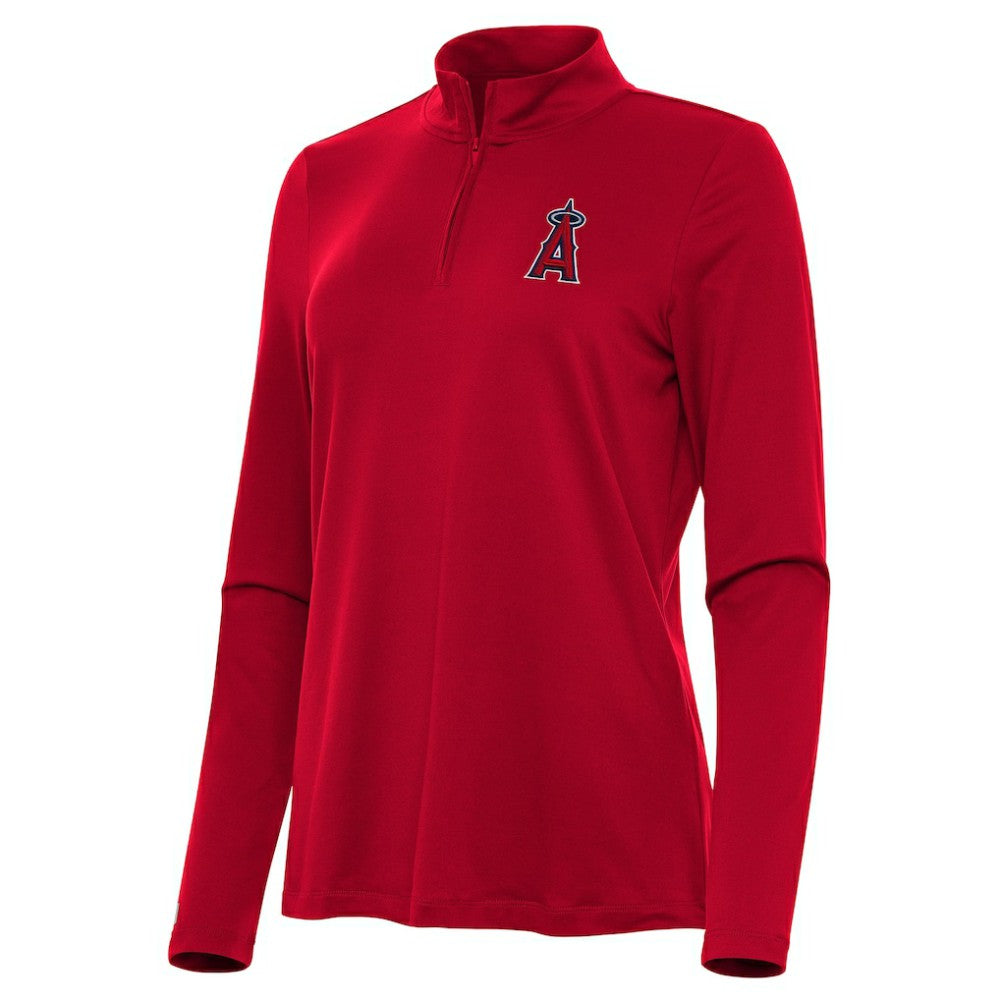 MLB Los Angeles Angels Antigua Women's Reprocess Quarter-Zip Top - Red