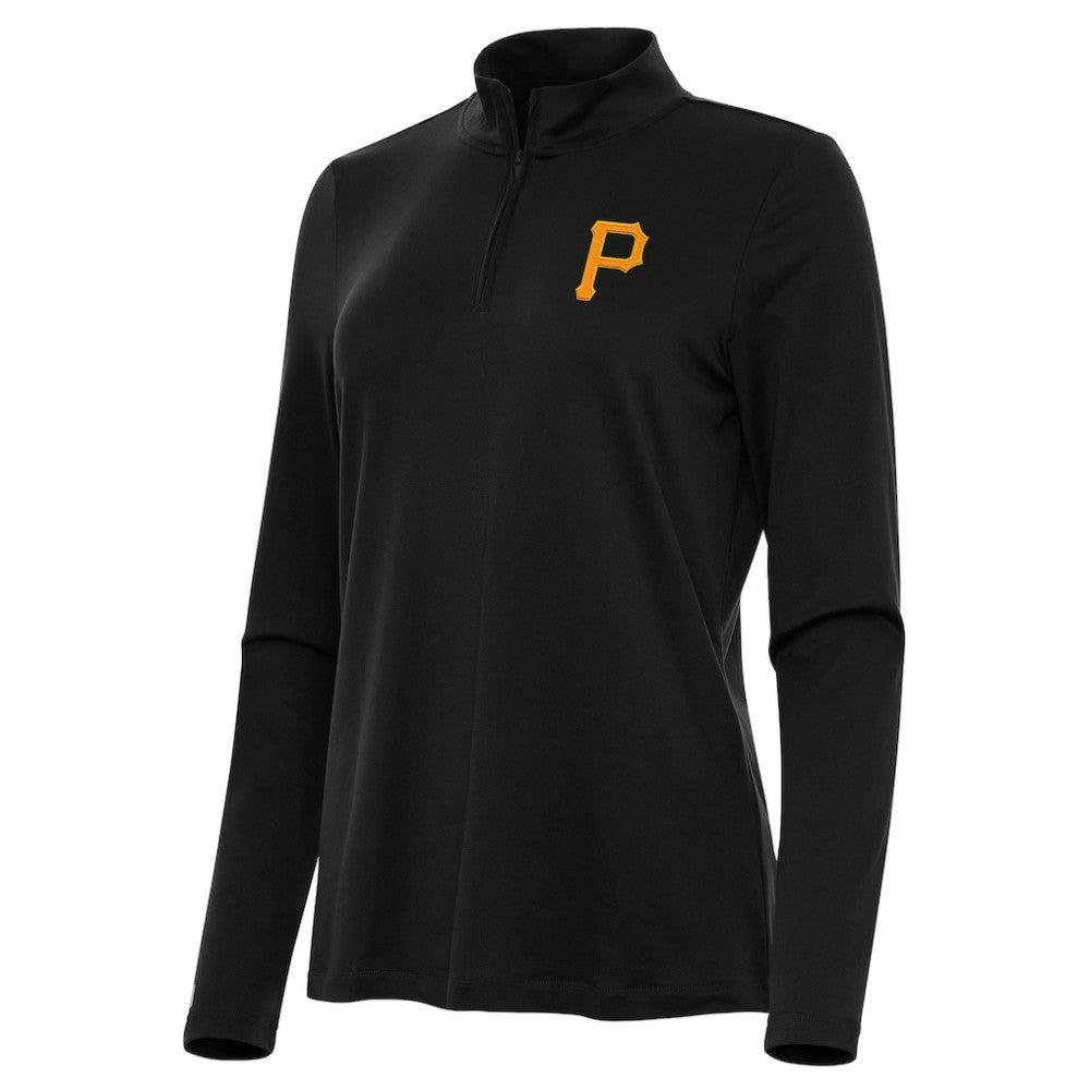 MLB Pittsburgh Pirates Antigua Women's Reprocess Quarter-Zip Top - Black