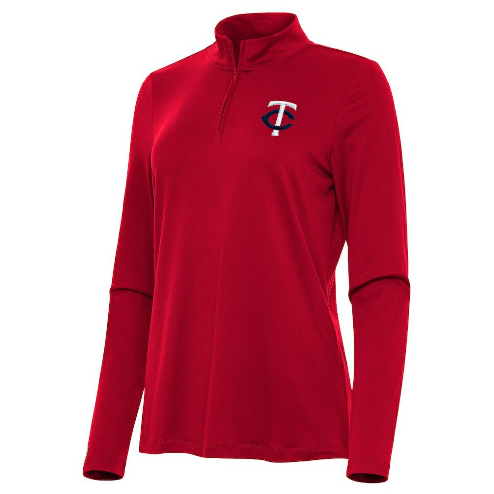 MLB Minnesota Twins Antigua Women's Reprocess Quarter-Zip Top - Red
