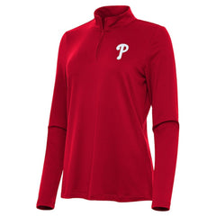 MLB Philadelphia Phillies Antigua Women's Reprocess Quarter-Zip Top - Red