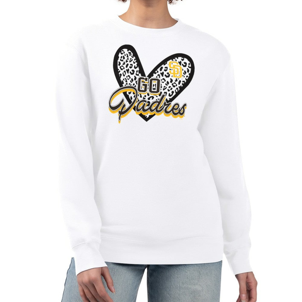 MLB San Diego Padres G-III 4Her by Carl Banks Women's Leopard Heart Pullover Sweatshirt