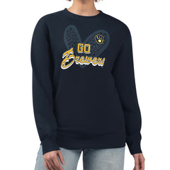 MLB Milwaukee Brewers G-III 4Her by Carl Banks Women's Leopard Heart Pullover Sweatshirt