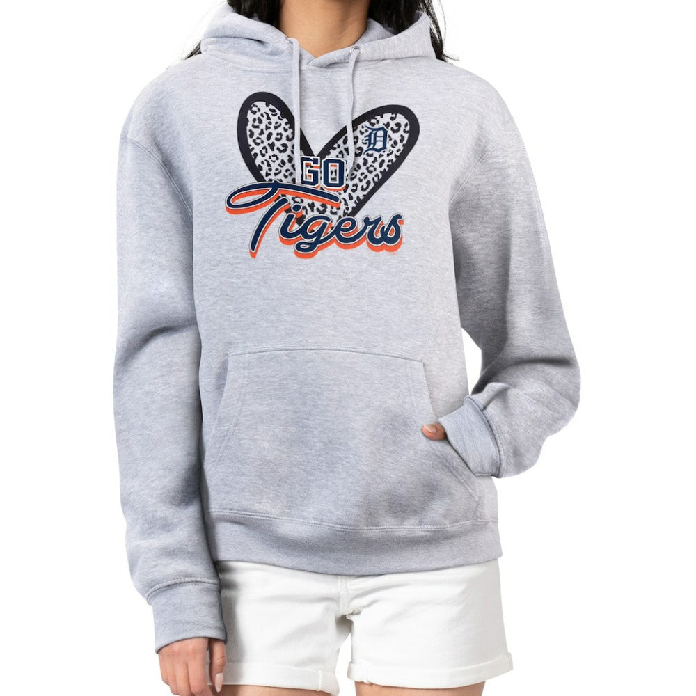 MLB Detroit Tigers G-III 4Her by Carl Banks Women's Leopard Heart Pullover Hoodie