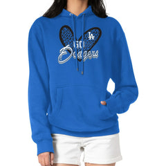MLB Los Angeles Dodgers G-III 4Her by Carl Banks Women's Leopard Heart Pullover Hoodie