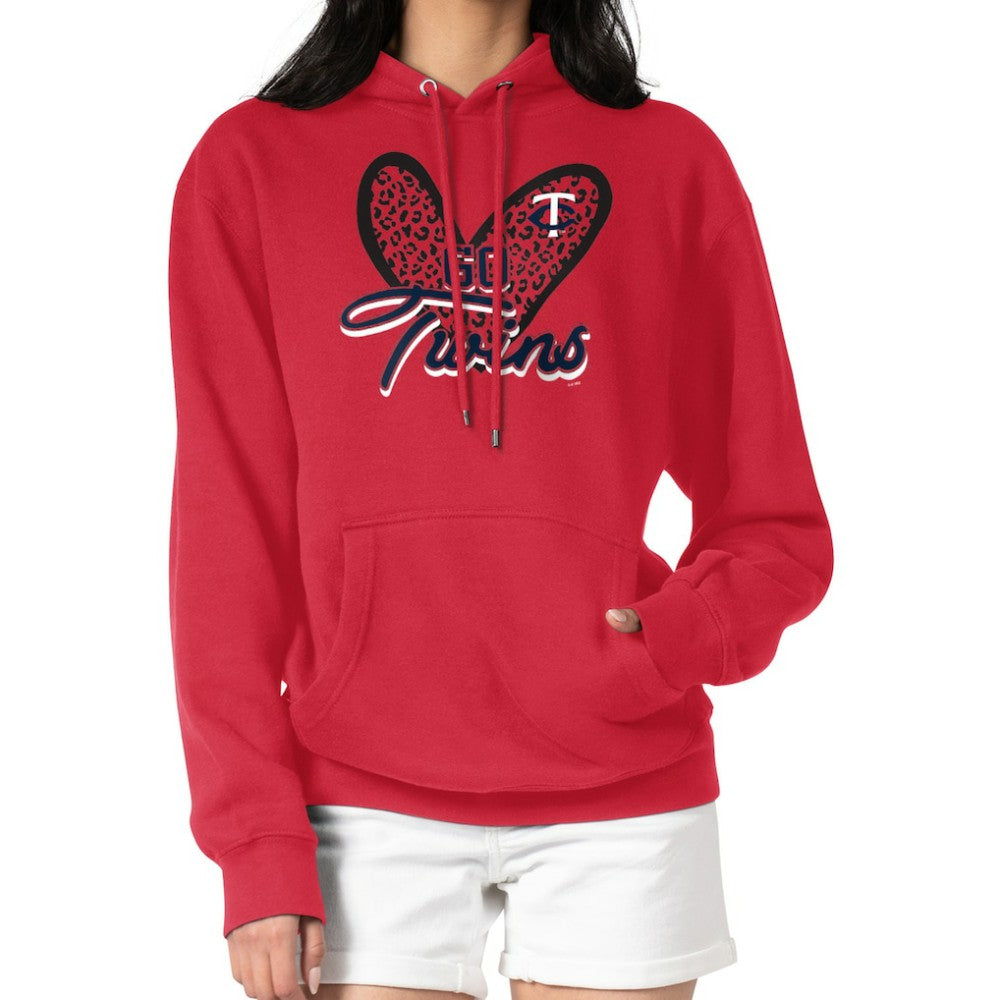 MLB Minnesota Twins G-III 4Her by Carl Banks Women's Leopard Heart Pullover Hoodie