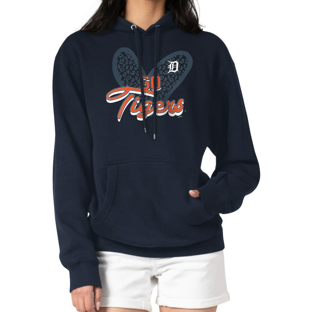 MLB Detroit Tigers G-III 4Her by Carl Banks Women's Leopard Heart Pullover Hoodie
