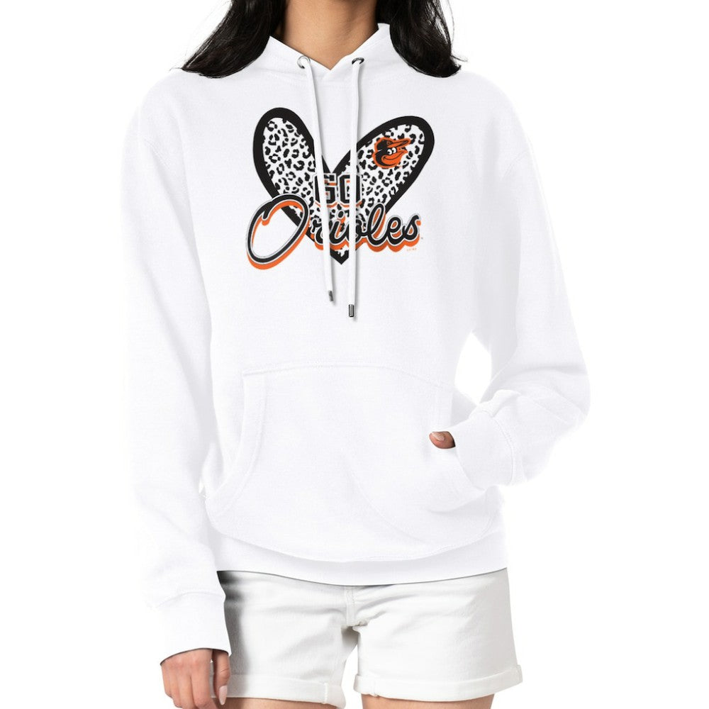 MLB Baltimore Orioles G-III 4Her by Carl Banks Women's Leopard Heart Pullover Hoodie