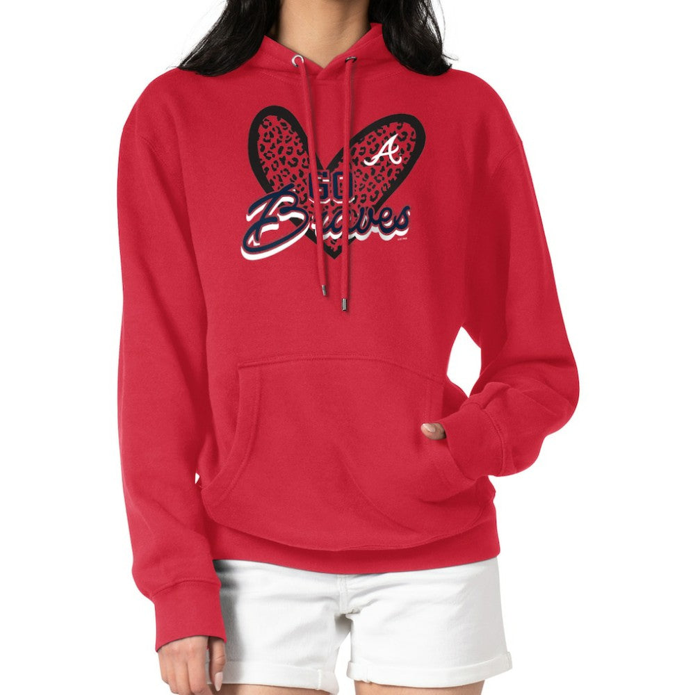 MLB Atlanta Braves G-III 4Her by Carl Banks Women's Leopard Heart Pullover Hoodie
