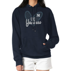 MLB New York Yankees G-III 4Her by Carl Banks Women's Leopard Heart Pullover Hoodie