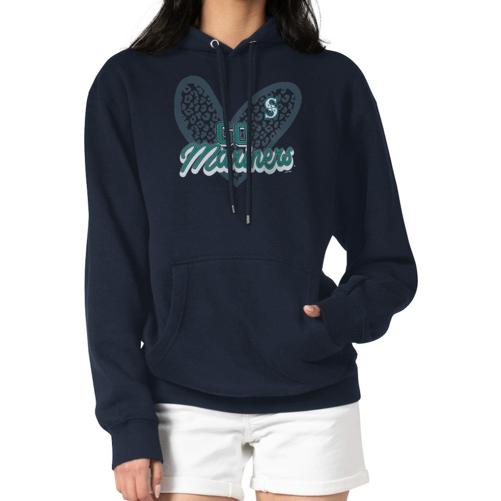 MLB Seattle Mariners G-III 4Her by Carl Banks Women's Leopard Heart Pullover Hoodie